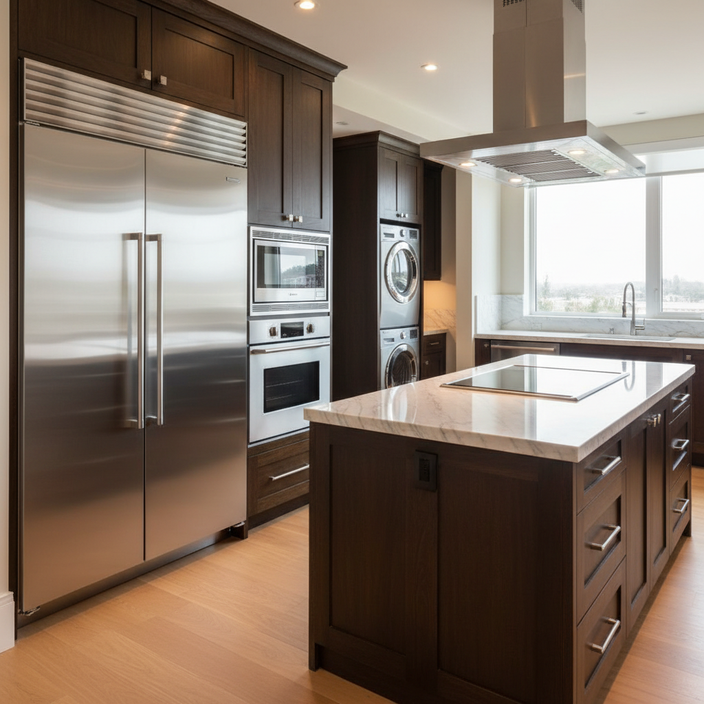 Premium household appliance suite in a luxury home